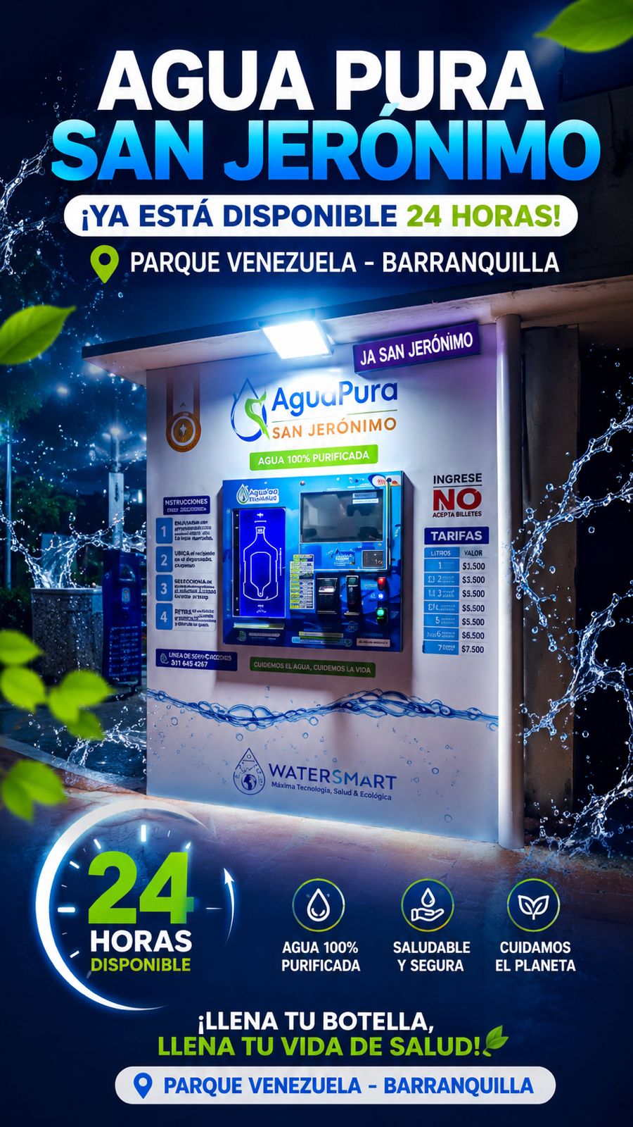 Cajero Agua Pura San Jerónimo - Parque Venezuela, Barranquilla 24 horas