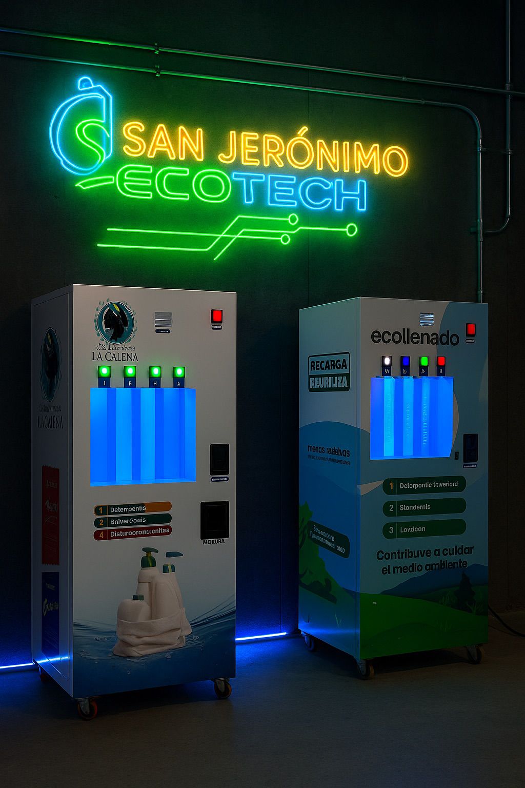 Mini Móvil de Aseo 4 Productos - Máquina vending de productos de aseo San Jerónimo Ecotech